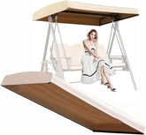 Swing Seat Canopy,Waterproof Canopy Garden Chair Tent Porch Top Cover Roofe, 2/3-Seater for Hammock-Khaki(Size:Three-Seater:192 * 124 * 18cm(75.6 * 48.8 * 7.08inches))