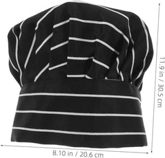 Adjustable Cotton Chef Hat Pleated Design Ventilated Cooking Baker Cap for Hotel Bakery Food Service Multi