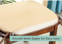 D-Shaped Chair Cushions for Dining Kitchen Office Chairs,Non-Slip High Density Foam Chair Pad with Ties,Indoor Outdoor Furniture Seat Cushion (Orange,17"x16")