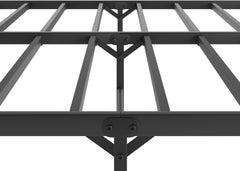 King Size Metal Platform Bed Frame with Headboard, Modern Industrial Metal Platform Bed,Black Mattress Foundation,Sturdy and Noise-Free, Easy Assembly,No Box Spring Needed (Black, King)