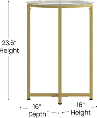 EMMA + OLIVER Clear Glass Living Room Coffee Table with Crisscross Matte Black Metal Frame