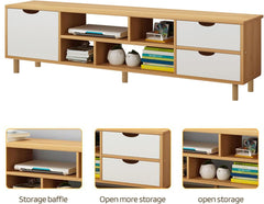 TV Stand,Modern Entertainment Center with 3 Storage Cabinet and 4 Layers Open Shelves, Mid-Century Modern Television Stand for 55 inch TV,TV Console Table Media Cabinet for Living Room, Bedr