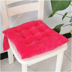 Square Chair Cushion with Ties Ultra Soft Warm Floor Cushion for Reading Nook Comfortable Square Seat Cushion for Adult ,Hot Pink,16''*16''