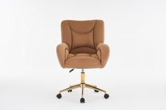 Velvet Office Desk Chair for Home Office, Makeup Vanity Chair for Bedroom Modern Swivel Rolling Chair for Women, Adjustable Height, Velvet Fabric 360 Swivel Home Office Chair (Ivory)