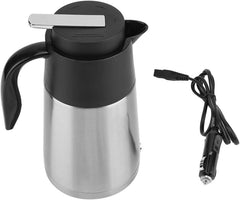 12V 1300ml Stainless Steel Car Electric Kettle - Portable Travel Electric Pot with Insulation Technology - Multipurpose Heated Water Cup for Car and Truck (#01)