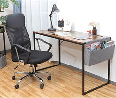 Pemberly Row Home Office Computer Desk with Storage Bag USB Hub in Rustic Brown