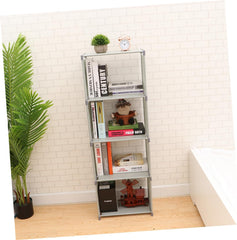 Luxshiny 1pc Desktop Bookshelf Organizer Modern Bookcase for Home Office Study Grey Multi-Functional Display Rack for Books and Supplies