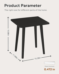 MIRROTOWEL Side Table, Small Table, Modern Home Decor Bedside Table for Living Room Bedroom Balcony Office,Easy to Assemble(Black)