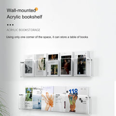 JHDXL Bookcase Bookshelf, Invisible Bookshelf for Small Space, Books/Albums/Files Holder Display Storage Rack Space Saver, for Living Room, Kitchen, Home Office(16 * 70cm/6.5 * 28in)