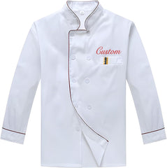 Custom Chef Jacket Long Sleeve Personalized Chef Coat Embroidered Restaurant Kitchen Chef Uniform Unisex