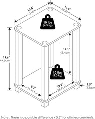 Small End Table Nightstand, Compact Square Side Table with Shelf, Particle Board Modern Minimalist Design for Bedroom, Living Room, Apartment, Dorm (French Oak)