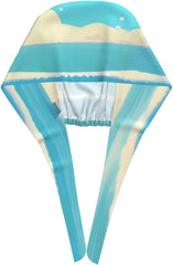 Cleaning Working Cap Beach Cartoon Printed Chef Hat for Women & Men, Adjustable, Breathable Black