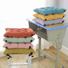 Thicken Corduroy Chair Cushion, Solid Color Seat Cushion Non Slip Dining Chair Pads with Ties, Student Rectangular Board Stool Cushion(Camel,10"x14"x2")