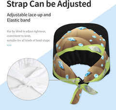 Cleaning Working Cap A Hill of Diamonds Printed Chef Hat for Women & Men, Adjustable, Breathable Black