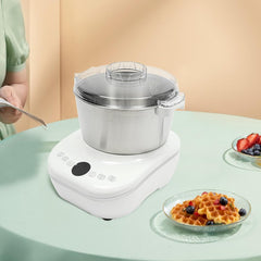 Electric Dough Maker, 169.09Oz Electric Food Mixer, Flour Kneading Machine with Dumpling Wrapper, Ideal for Breakfast Shops, Canteens, Home Kitchens, White