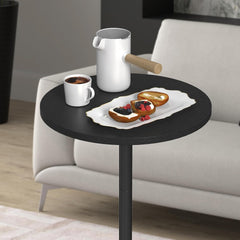 Small White Round Side Table Pedestal Table Drink Tables for Small Spaces Cocktail Pedestal End Table for Living Room Coffee Table Nightstand for Bedroom, Sofa and Balconty