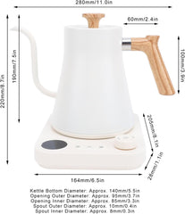 gooseneck electric kettle, Electric Gooseneck Kettle 1200W Stainless Steel Temperature Control Teapot Pour Over Coffee Kettle with LCD Timer Home (US Plug 110V)