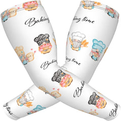 Little Chef Gnome Sun Protection Cooling Arm Sleeves Outdoors Sports Workouts Sunscreen Arm Sleeves for Men Women Teenager