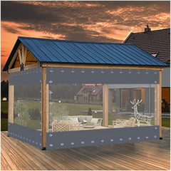RAGGZZ Waterproof Sidewall,Clear Tarpaulin,Outdoor Curtains,with Eyelets Patio Curtains for Gazebo,Pergola, (Size : 2.2x2m)
