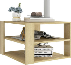 Modern Style Coffee Table,Living Room Table,Side Table,Sofa Table,with Storage Space,for Living Room,Bedroom,Office,Reception Room,Coffee Table Sonoma Oak 24"x24"x16" Chipboard