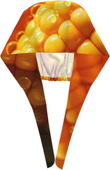 Cleaning Working Cap Corn Printed Chef Hat for Women & Men, Adjustable, Breathable Black