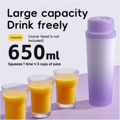 Stainless Steel Wireless Portable Blender - 650ml USB Juicer Smoothies, Orange Juice Mixer with 20 Blades Crushed Ice, 3000mAh Long-term Insulation(C)