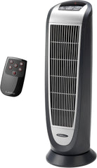 Lasko Portable Electric 1500 Watt Room Oscillating Ceramic Tower Space Heater with Remote, Adjustable Thermostat, Digital Controls, and Timer, Black