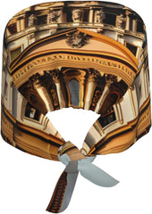 Cleaning Working Cap St Peter's Basilica Printed Chef Hat for Women & Men, Adjustable, Breathable Black