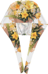 Cleaning Working Cap Tulip Daisy Bouquet Printed Chef Hat for Women & Men, Adjustable, Breathable Black