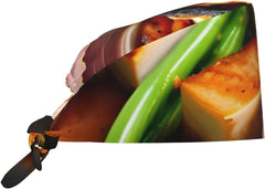 Cleaning Working Cap Delicious Grilled Meat Printed Chef Hat for Women & Men, Adjustable, Breathable Black