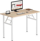 Need Office Computer Desk - 47.2L Sturdy and Heavy Duty Folding Laptop Table,Writing Table/Home Office Desk/Sewing Table,No Assembly Required (Teak Color) AC5BB12060