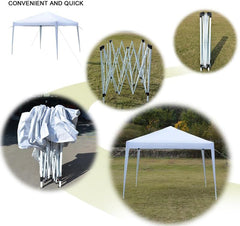 9.5x9.5 ft Tent Canopy Pop Up Instant Canopies Portable Folding Gazebo with Carry Bag, Sun Shade Lightweight Tent for Outdoor Events, Patio, Backyard, Party, Wedding, Camping, Easy Assembly