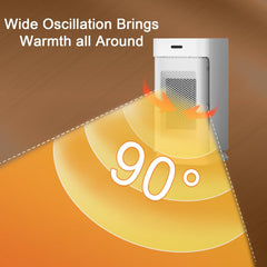 Space Heater, 1500W Portable Electric Heaters for Indoor Use, PTC Ceramic Heater with Remote, Thermostat, 90°Oscillation, 8H Timer, Safe Quiet Room Heater for Home and Office Use (White)