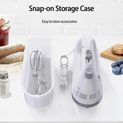 200W Electric Whisk, 5-Speed Handheld Mixer with Storage Box, Dough Mixer Bring Comes with Beating Stick and Dough Dough Stick, for Baking Cake Egg Cream Food Beater