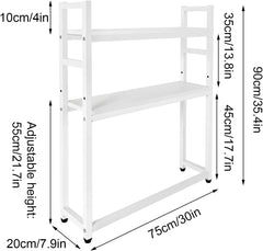 Desktop Bookcase for Computer Desk, 2-Tier Multipurpose Wood Countertop Hutch Display Shelf, Adjustable Display Shelf Rack Organizer for Office Home Supplies