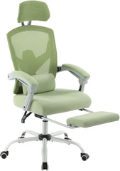 Ergonomic Office Chair - High Back Mesh Computer Desk Chair with Lumbar Support & Wheels, Adjustable Swivel Task Chair for Home Office, Study or Bedroom (Green)
