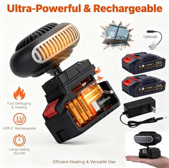 Battery Operated Heater, Battery Powered Heater, Ultra-Light/Ultra-Powerful/Rechargeable/Portable Heaters, with USB &1500mah Batteries, for Camping/Cars/Office/Indoor (15-cell)