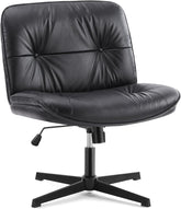 Criss Cross Legged Chair, Armless Office Desk Wide Seat No Wheels, Swivel Height Adjustable Comfy Computer Task Seating Modern Home Room,Khaki