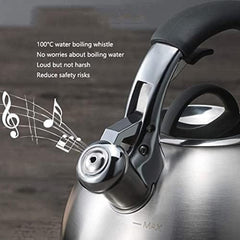 Kettle Stovetop Whistling Tea Kettle 2.5L Stainless Steel Whistling Kettle Gas and Electric Hobs Fast Boil Teapot for Home Kitchen Cafe Restaurant Camping Tea Kettle Stovetop Teapot Teapots