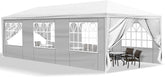 10'x30' Heavy Duty Party Tent Gazebo – Waterproof Wedding Canopy with 8 Removable Sidewalls & 2 Doors – Patio Wedding Gazebo Perfect for Outdoor Events, Markets & Gatherings (White)