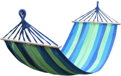 Camping Hammock, Hammock Outdoor Indoor Single Canvas Chair Wooden Stick Reinforcement Camping Travel Leisure Swing Easy to Carry(E)