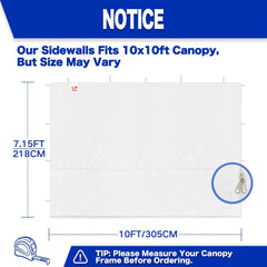 Instant Canopy Tent Sidewalls for 10x10 Pop Up Canopy 210D Waterproof,4 Piece Sidewalls, with Doors,White(4PCS Sidewalls Only, Canopy Tent NOT Included)