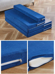 3" Thick Folding Mattress Single/Twin/Queen/King Size Floor Guest Bed,High Density Foam Floor Sleeping Mattress with Removable Cover,Portable Sleep Padding/Camping Bed (Brown,24"x79"x3")