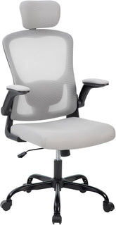 Premium Ergonomic High-Back Mesh Office Chair - Adjustable Headrest & Reclining Backrest, 360° Swivel - Silent Casters, Skin-Friendly & Durable - Ideal for Bedroom, Dorm & Small Spaces