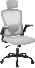 Premium Ergonomic High-Back Mesh Office Chair - Adjustable Headrest & Reclining Backrest, 360° Swivel - Silent Casters, Skin-Friendly & Durable - Ideal for Bedroom, Dorm & Small Spaces