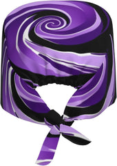 Cleaning Working Cap Purple Swirl Printed Chef Hat for Women & Men, Adjustable, Breathable
