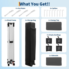 Pop Up Canopy Tent 10x10 FT Outdoor Canopy One-Person Set Up Heavy Duty Commercial Instant Tent, Green