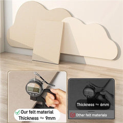 Felt Upholstered Wall Padding, King/Queen Size Anti-Collision Wall Panel, Wall-Mounted King Headboard, Cloud-Shape Modern Upholstered for Bedroom(Beige B,47.2''x23.6'')