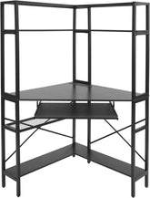 DNYSYSJ Corner Desk with Power Outlets & LED Light Strip, L-Shaped Computer Desk with USB Ports, Spacious Storage, Modern Design for Home Office, Gaming, Study, and Small Spaces