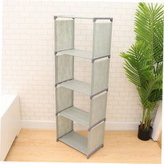 1pc DIY Simple Table Bookshelf Desk Bookcase Modern Book Rack Plastic Bookshelf Layers Grey for Home Study Office